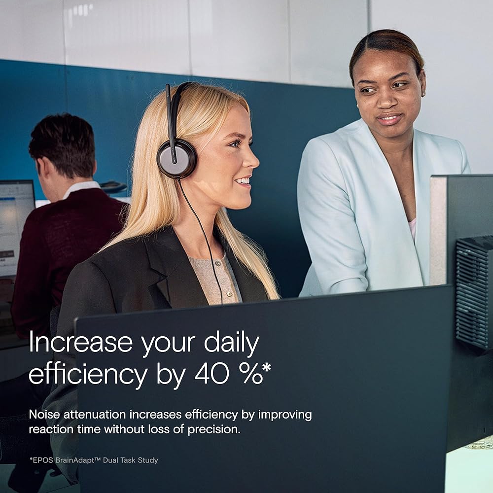 EPOS Impact 860T USB-C Двухушная гарнитура для открытых офисов, сертифицирована для Microsoft Teams