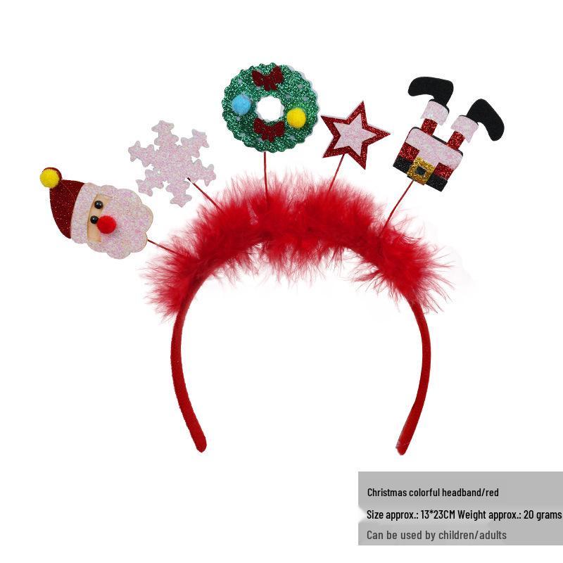 Christmas Deer Antler & Snowman Headband - Festive Party Headdress Gift