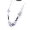 [G5889] - Silver Purple 'Peace' Designer Necklace