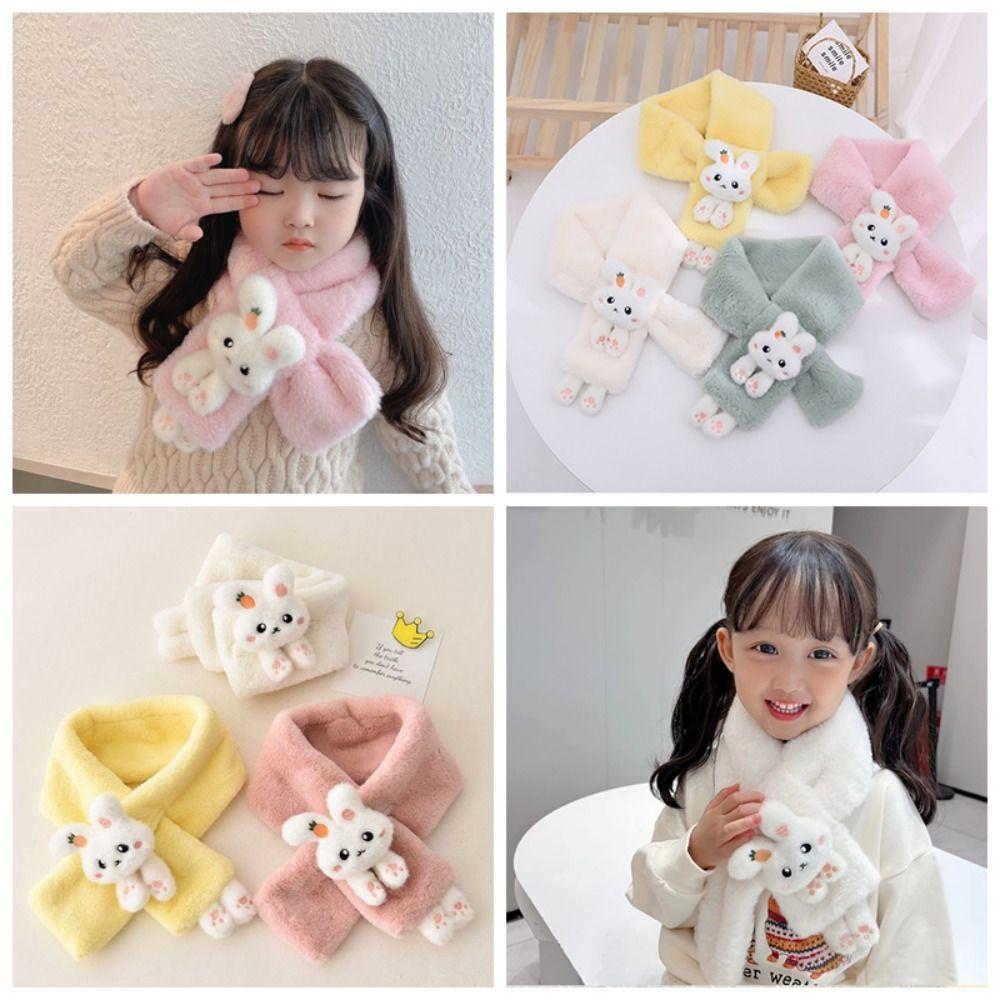 Thick Cartoon Faux Fur Scarf Warmth Scarves Wraps Cute Cold-Proof Collar  Boys Girls