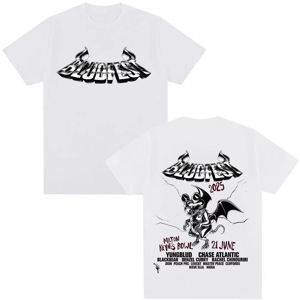 Yungblud Bludfest Футболки Мужские Женские Одежда ВеснаЛето Мода Хип-Хоп Топ с Коротким Рукавом Повседневный Чистый Хлопок Уличная Одежда