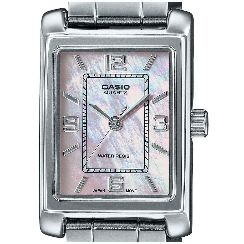 Casio Стандартные аналоговые женские часы из нержавеющей стали с перламутровым циферблатом, кварцевые LTP-1234DS-4A