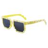 Mosaic glasses two-dimensional sunglasses personalized pixel sunglasses party funny non-mainstream plaid Internet celebrities