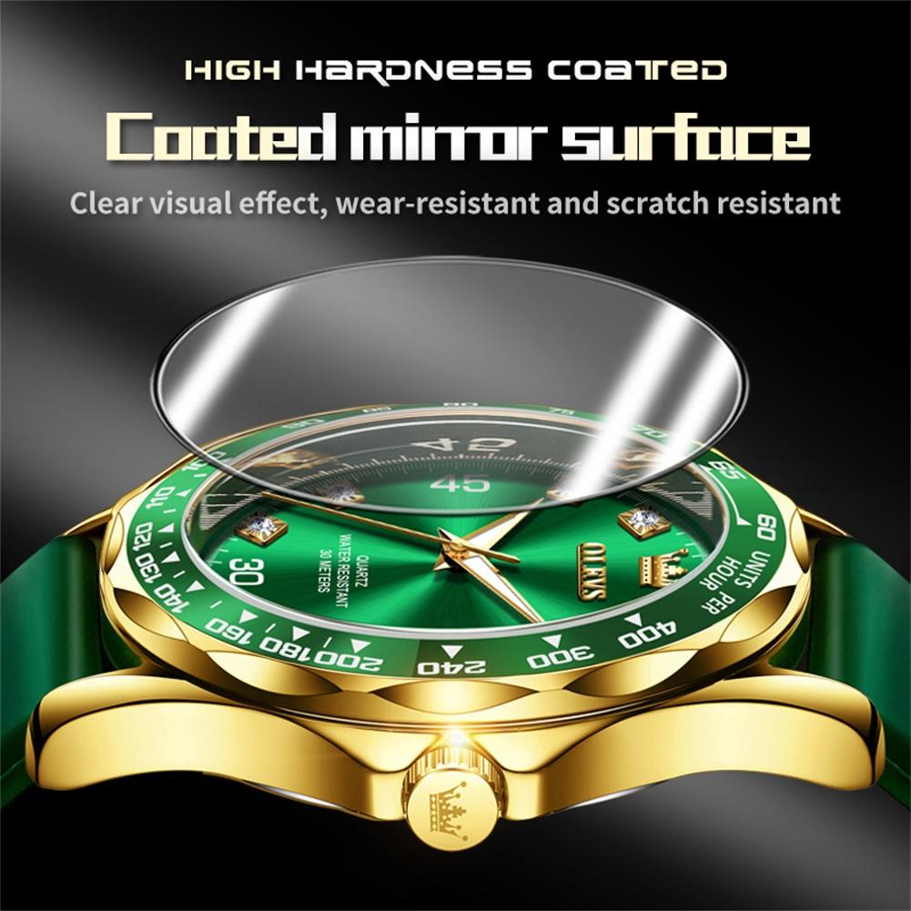 Новые лучшие мужские часы Green Water Ghost Кварцевые часы The Night Light Кожаный ремень