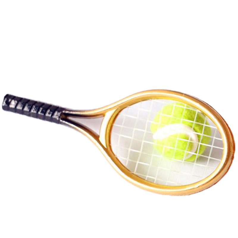 1:6 1:12 Dollhouse Miniature 1Pc Tennis Racket + 1Pc Ball Dolls Accessories