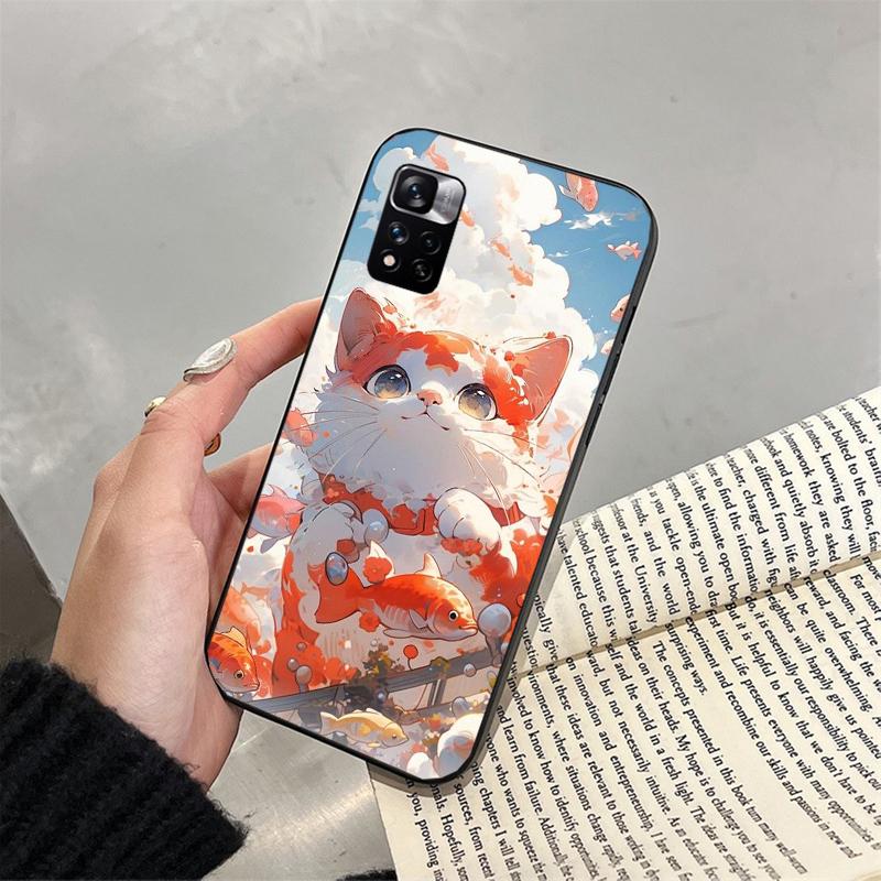 Чехол для телефона с милым котом для Xiaomi Redmi note 13 12 Pro 11S 11 10 Pro 10S 12S Redmi 10 9C 13C