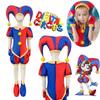 Anime Pomni Cosplay Costume with Hat aShoes Cover Gloves Magical Virtual Circus Outfits for Halloween Carnival Circus Costumes
