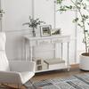 Console Table Modern Sofa Side Desk with Storage Shelves Drawers for Living Room Entryway Bedroom White