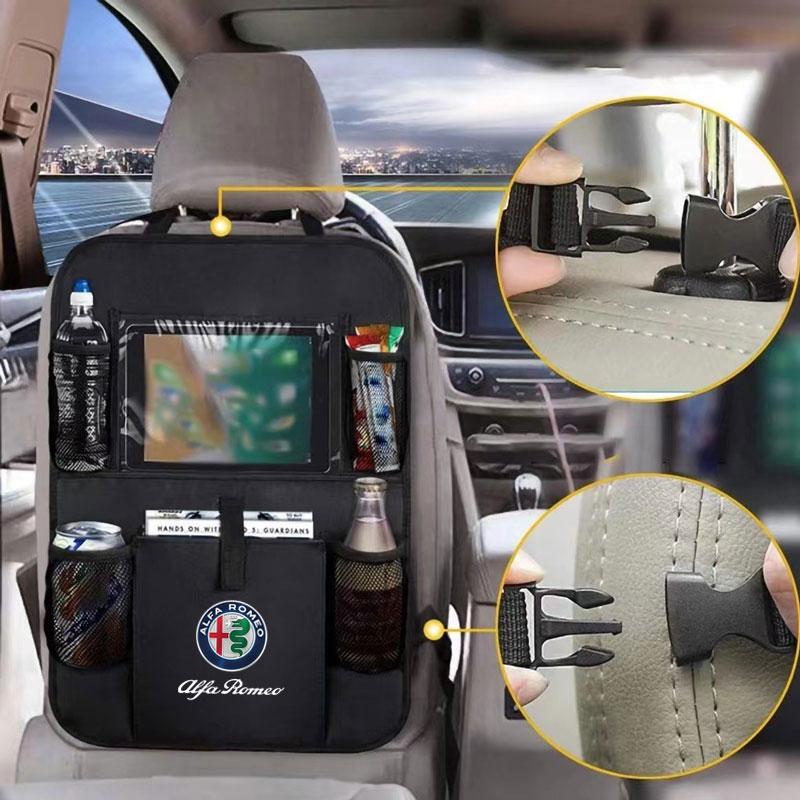 For Alfa Romeo Car Seat Back Organizer Adjustable Storage Bag High Capacity For Alfa Romeo giulia stelvio giulietta 159 147 156