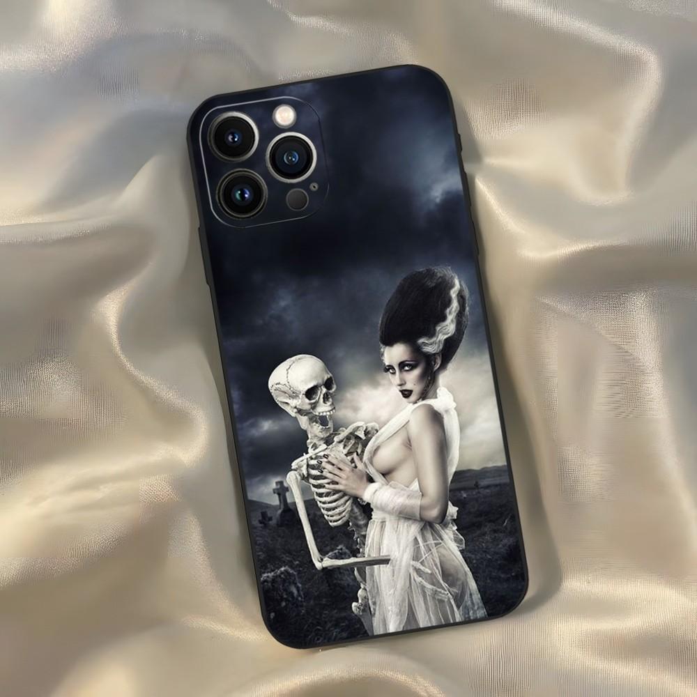Bride Of Frankenstein Phone Case for Iphone 15 14 13 12 11 Pro Max Xr X Xs Mini 8 Plus SE 2022 Black Soft Silicone Cover