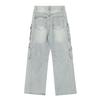 Men's Autumn American RO Wind Heavy Wash Multi-Pocket Jeans Wide Leg Pants