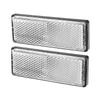 Partuto Set of 2 3.46"x1.26" Universal Reflectors - Rectangle Shape Motorcycle Safety Reflectors for