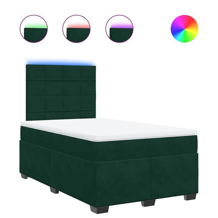 Maison Exclusive - Sommier à lattes de lit avec matelas vert foncé 120x190 cm