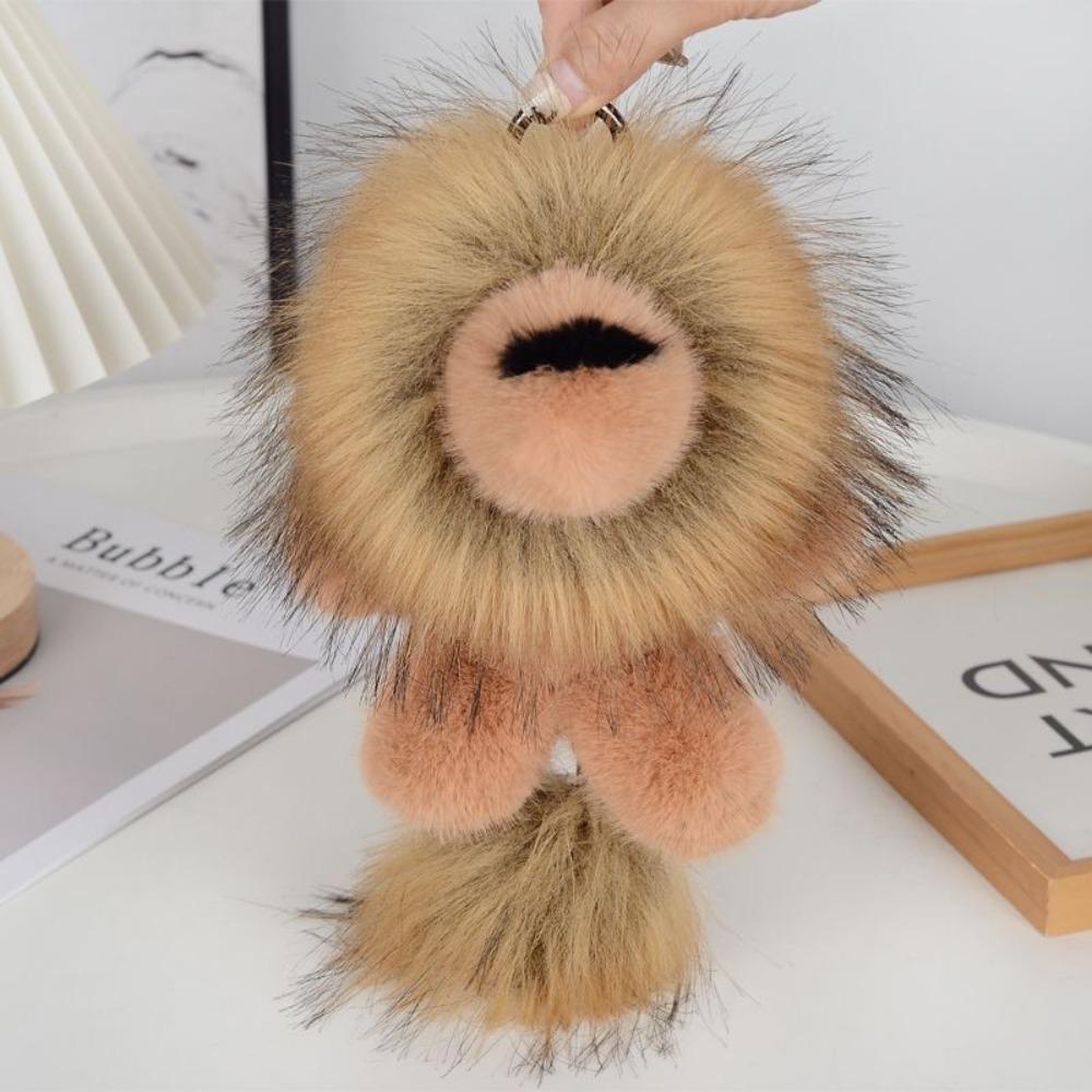 Stuffed Lion Plush Pendant with Tail Cute Animal Keychain Cute Plush Lion Keychain  Children