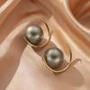 Chic Retro Pearl Earrings Sophisticated Cold Tone Statement Earrings For Ladies