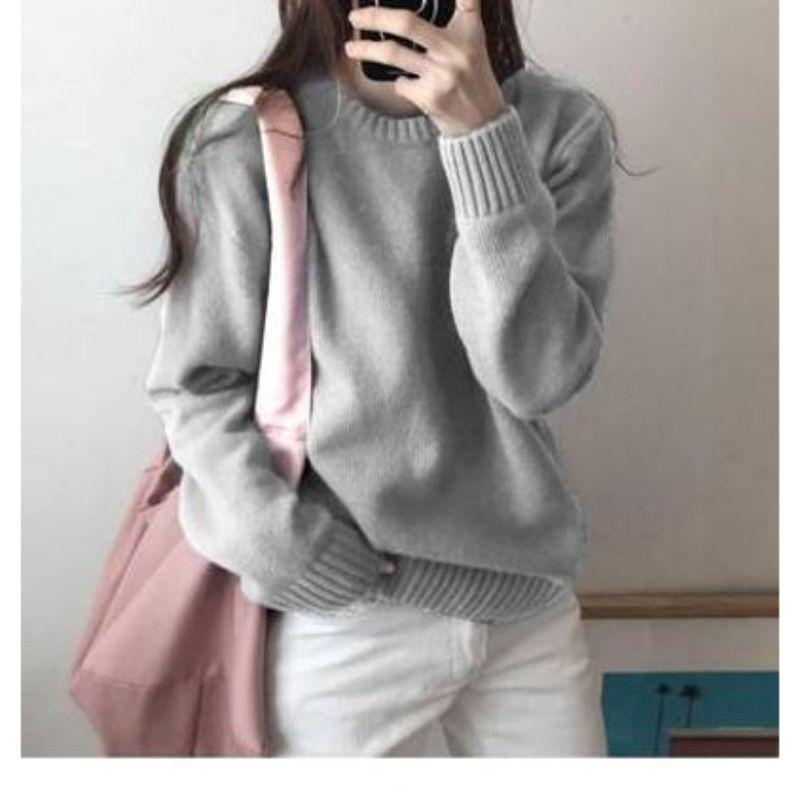 Womens Sweater Autumnwinter Outerwear Loose Lazy Style Korean Version Bottom Top Knitted Sweater