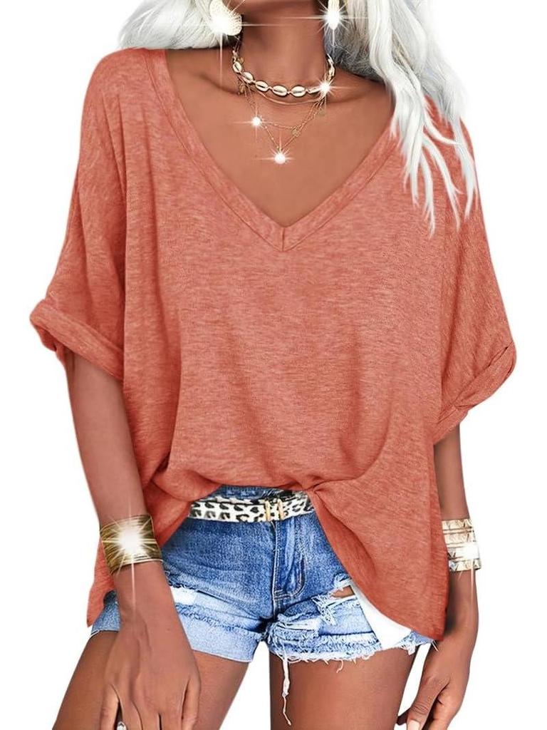 2024 Европейская и американская женская повседневная футболка большого размера с коротким рукавом свободного кроя