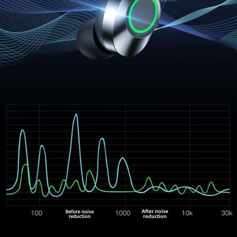 New Bluetooth Headset TWS Large Screen Intelligent Digital Display In-ear Breathing Light Sports Headset