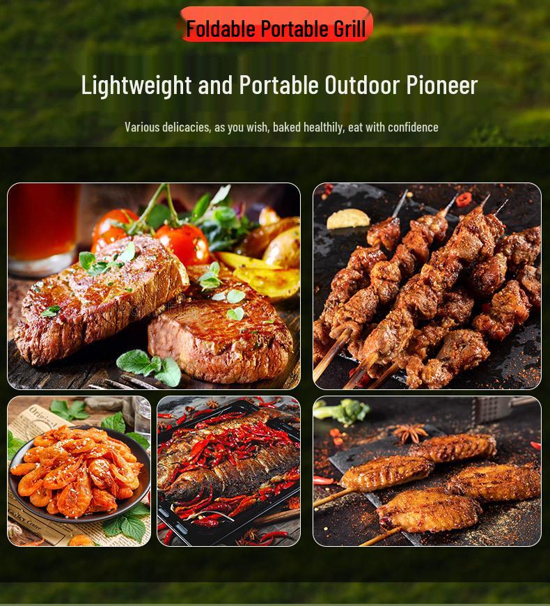 Портативный уличный складной угольный гриль-барбекю