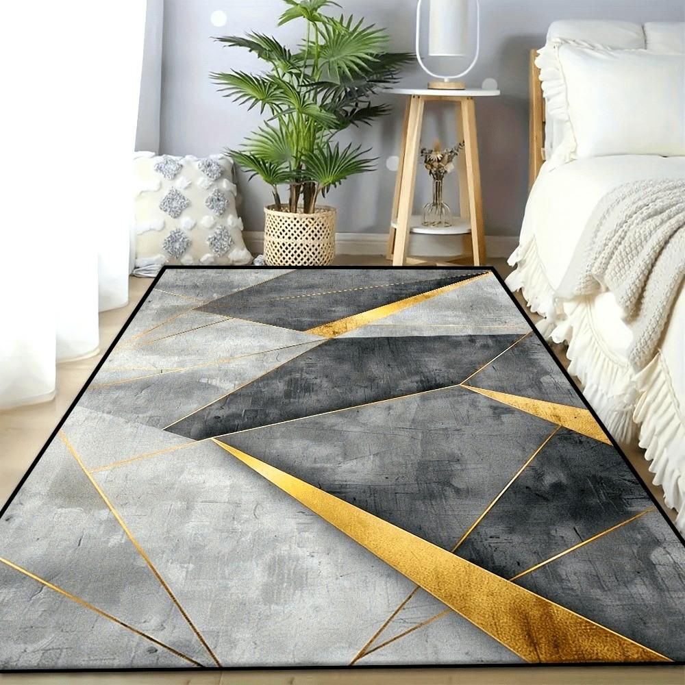 Modern Abstract Geometric Area Rug Contemporary Swirl Circle Pattern Carpet Luxury Living Room Salon Lounge Floor Covering