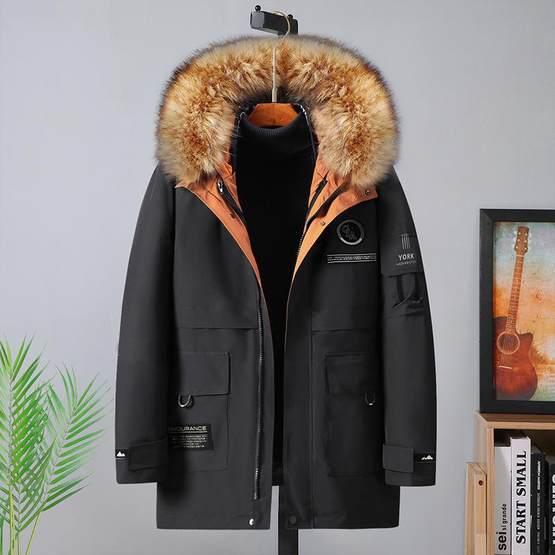 Plus Size Fat Men's Removable Inner Liner Cotton Coat Men's Coat Plus Fat Enlarged Fur Collar Style Down Cotton Coat Winter Cotton Jacket 4XL-10XL