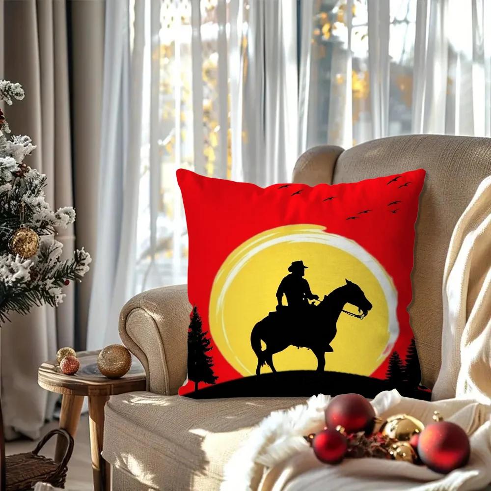 Игры Red D-Dead R-Redemption 2 Наволочка Квадратная Подушка Спальня Диван Отдых Комфорт Подушка Гостиная Домашнее Украшение 40X40