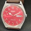 AUTOMATIC VINTAGE SEIKO 5 JAPAN 6309A MENS ARABIC RED COLOR DIAL WATCH a701347-5 R206a-a701347