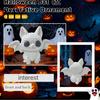 Lifelike Knitted Bat Figure Festive Halloween Ornament, Texture Cat Design Figure, Ornament Mini Size Sculpture for Party Desk Shelf Decor White