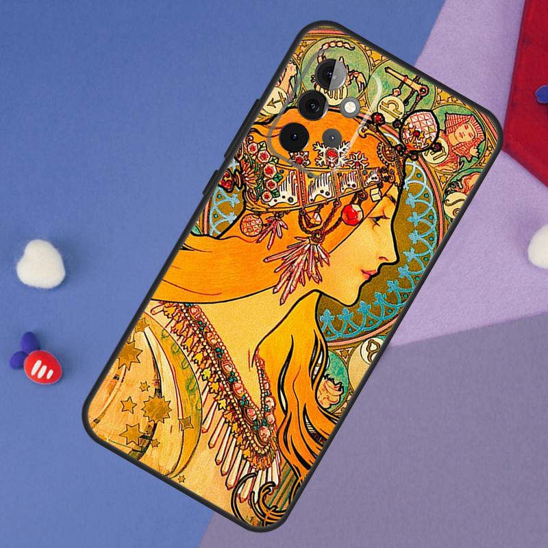 Alphonse Mucha Art Case For Samsung Galaxy A13 A16 A26 A36 A56 A06 A55 A35 A15 A54 A34 A14 A53 A12 A22 A32 A52