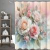 Весенняя роза, занавеска для душа, декоративная занавеска для ванной комнаты, водонепроницаемая занавеска для душа с крючками