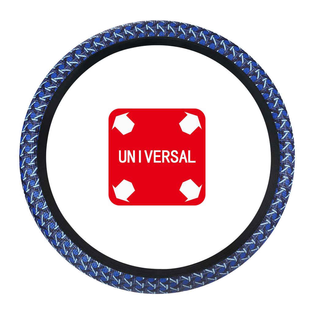 Чехол на руль автомобиля Эластичный Дышащий Кожаный чехол на руль с геометрическим принтом для автомобиля General Motors