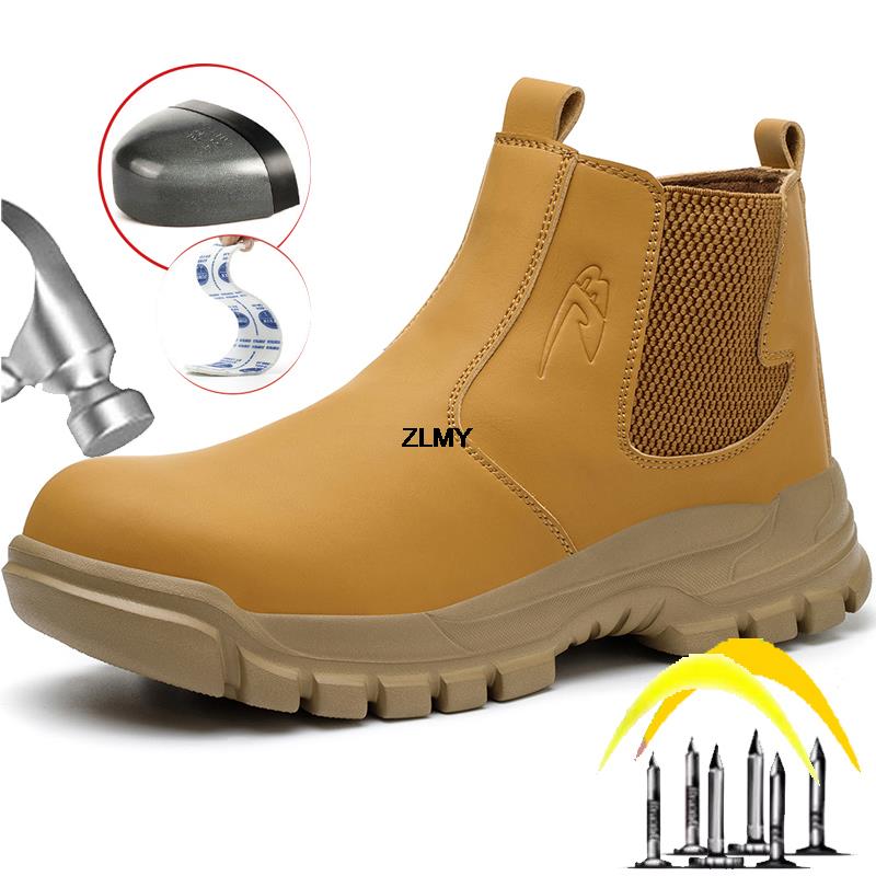 Модные ботинки для сварки ZLMY, противоискровые, мужские, высокие, рабочие, защитные ботинки, устойчивые к проколам, строительные, защитные ботинки, мужские, размер плюс 48