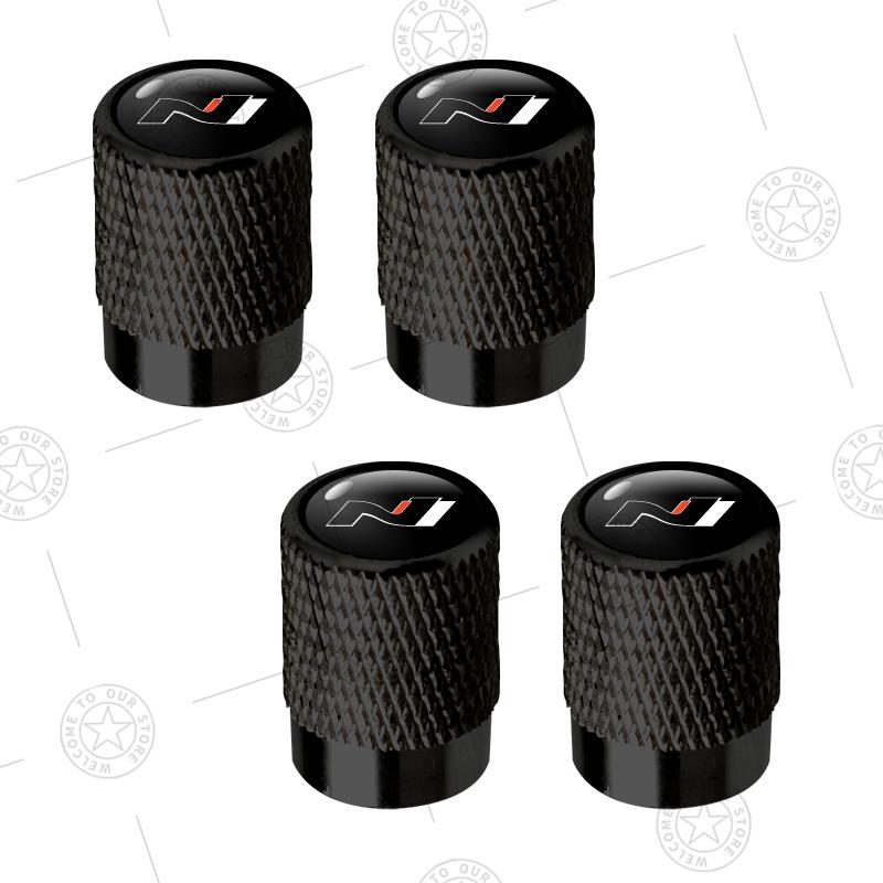 4pcs N Line Logo Car Wheel Tire Valve Caps Air Stem Aluminum Accessories For Hyundai Tuscani I30 Elantra Santa Fe Sonata Tucson KK5