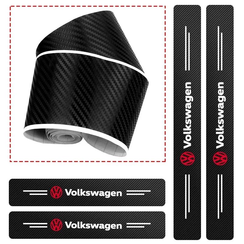 Для Volkswagen VW 4 шт. Декоративные накладки на пороги автомобиля Наклейки из углеродного волокна Для Volkswagen VW Golf Polo Tiguan Passat Touareg M