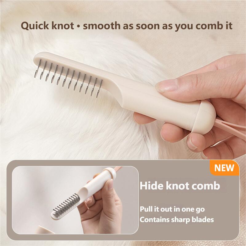 Professional 3 In 1 Pet Grooming Brush for Cats Deshedding Tool with Detangling Comb and Lint Roller Multi Function Hair Removal Tool for Pets