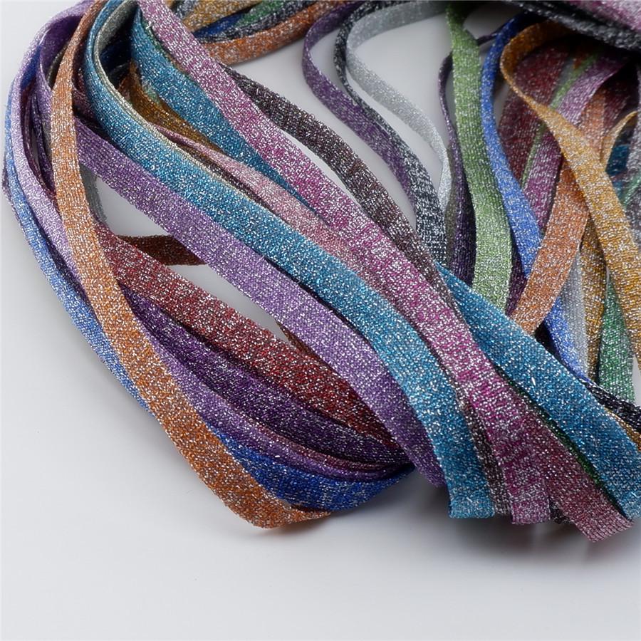 Двухслойные шнурки Starry Sky Gold & Silver с серебряными точками - блестящий ажурный вязаный дизайн