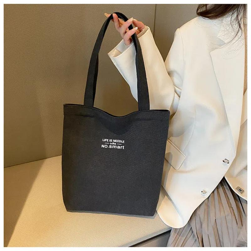 Женская холщовая сумка-тоут, повседневная на плечо, для работы, большая вместимость, с ручками, многофункциональная, большая хозяйственная сумка