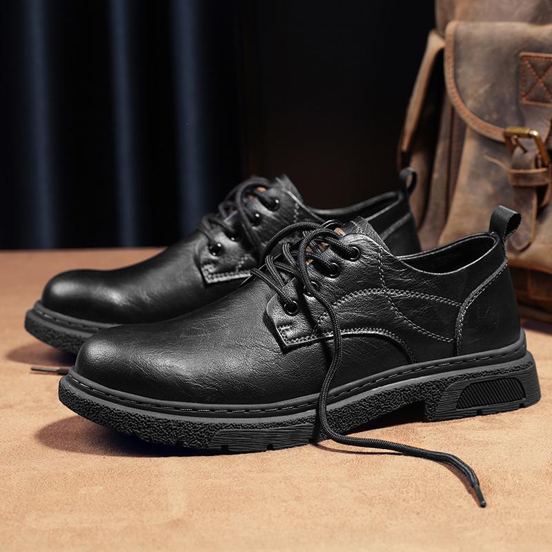 Деловые кожаные туфли мужские модные туфли дерби на шнуровке мужские легкие удобные кожаные туфли для вождения на плоской подошве