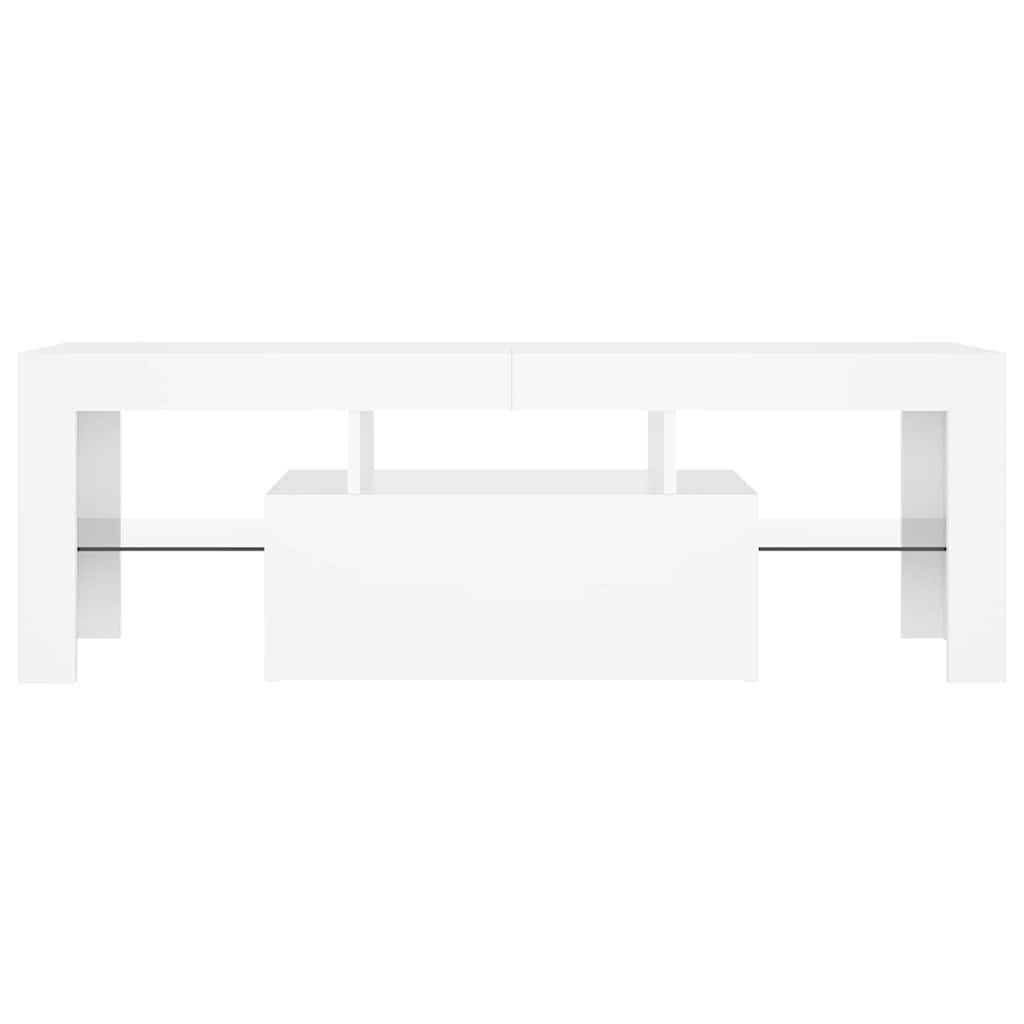 TV Stand with LED Lights White 120 x 35 x 40 cm