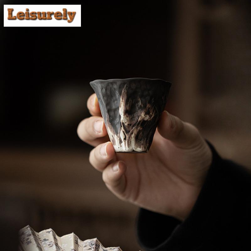 1 шт./лот Японский Лотос Рифма Грубая Керамика Чашка для Чая Чашка для Чая Кружка Дегустационная Личная Чашка Jianzhan Мастерские Чашки Посуда для Напитков 11 мл
