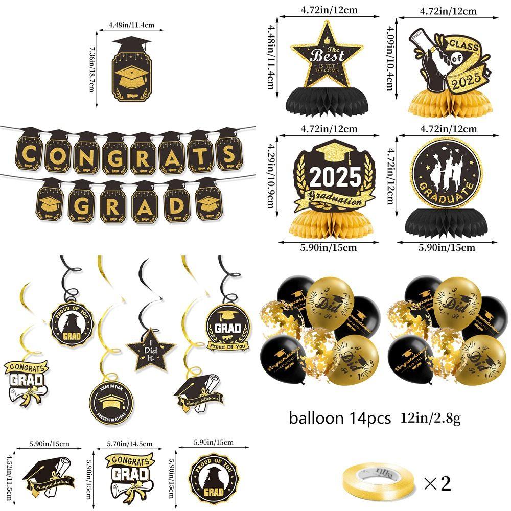 Congrats Grad Graduation Honeycomb Ornament Celebrate GRAD Theme Decor  Party Favors