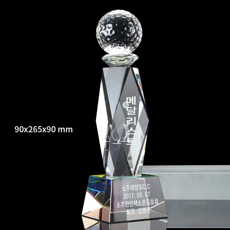 Customized High-End Sports Golf Crystal Trophy, One shot Hole, Competition Award Medal, New Home Decoration, Free Engraving, 1Pc