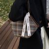 Тренд 2025 года осенняя новая ткань клетчатая сумка через плечо женская мода высокое чувство простая сумка-тоут для通勤