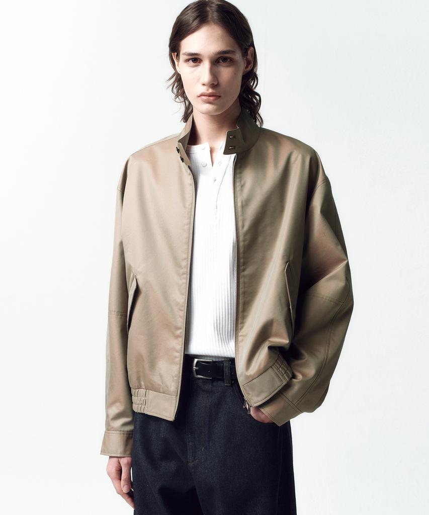 Insilence Chambray Harrington Jacket Mocha Brown
