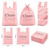 50Pcs Pink Printed Trash Bags Pull-Tear Vest Bags New Garbage Bags  Office