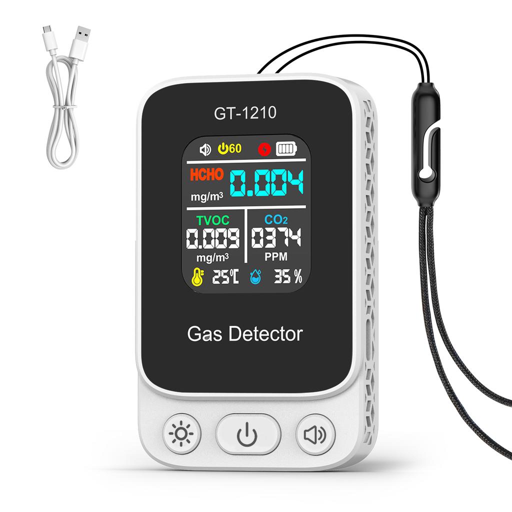 Мини 5-в-1 Монитор качества воздуха CO2 HCHO TVOC Тестер Температуры и Влажности Детектор Углекислого Газа Для Помещений и Путешествий