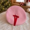 Solid Color Knitted Beret Soft Bow Beret Sweet Artist Painter Cap  Autumn Winter Season
