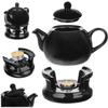 Ceramic Teapot With Warmer 1L Black