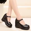 Размеры Small Big 32-43, неглубокие, толстые, из натуральной кожи, туфли-лодочки на платформе, осенние, женские туфли на высоком каблуке, на танкетке, офисные туфли