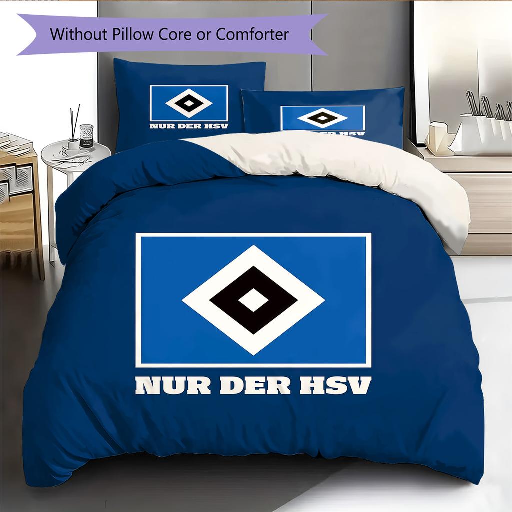 Hamburger SV Pattern Bedding Quilt Set Home Decoration Gift (1 * duvet cover + 2 * pillowcase without core)